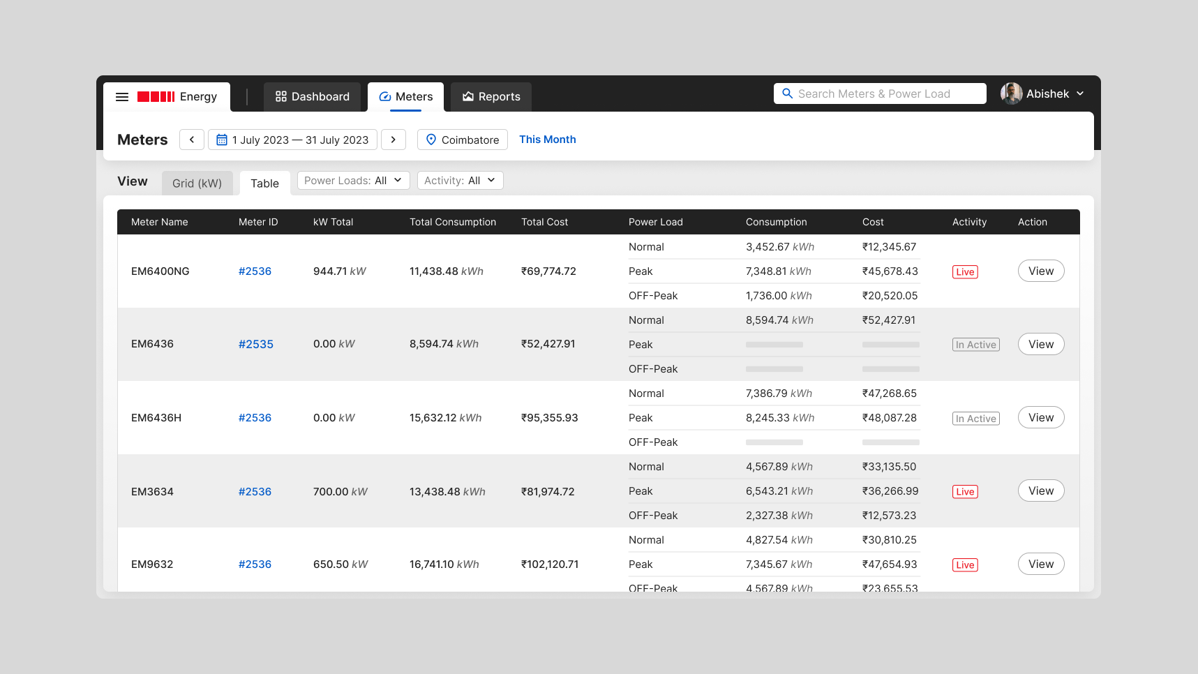 Energy Management App